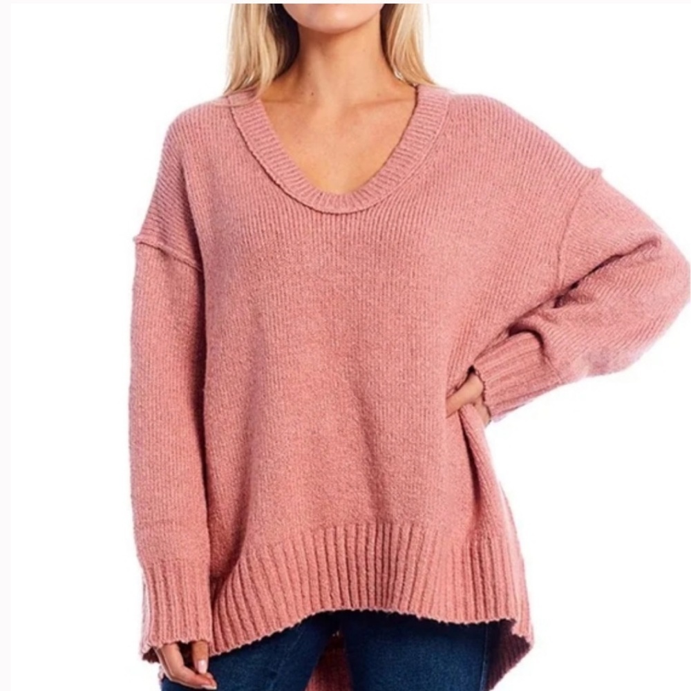 Free People Brookside Sweater Tunic Sz Small scoop neck‎ oversized
